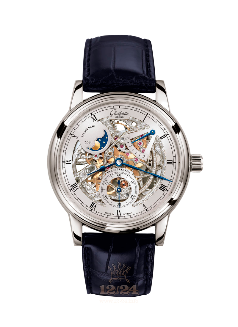 Glashutte Senator Watch 1-49-13-15-04-01 42 mm White gold Case Silver Dial