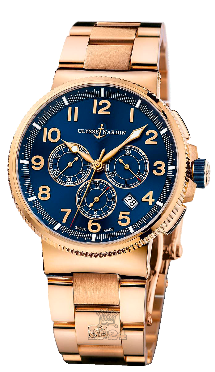 Ulysse Nardin Marine Watch 1506-150-8M/63 43 mm Pink gold Case Blue Dial