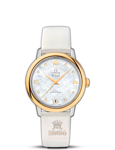 Omega Prestige Watch 424.22.33.20.55.002 33 mm Steel / Yellow gold Case White Dial