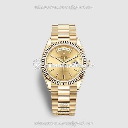 Rolex Day-Date Watch 128238-0045 36 mm Yellow gold Case Yellow Dial