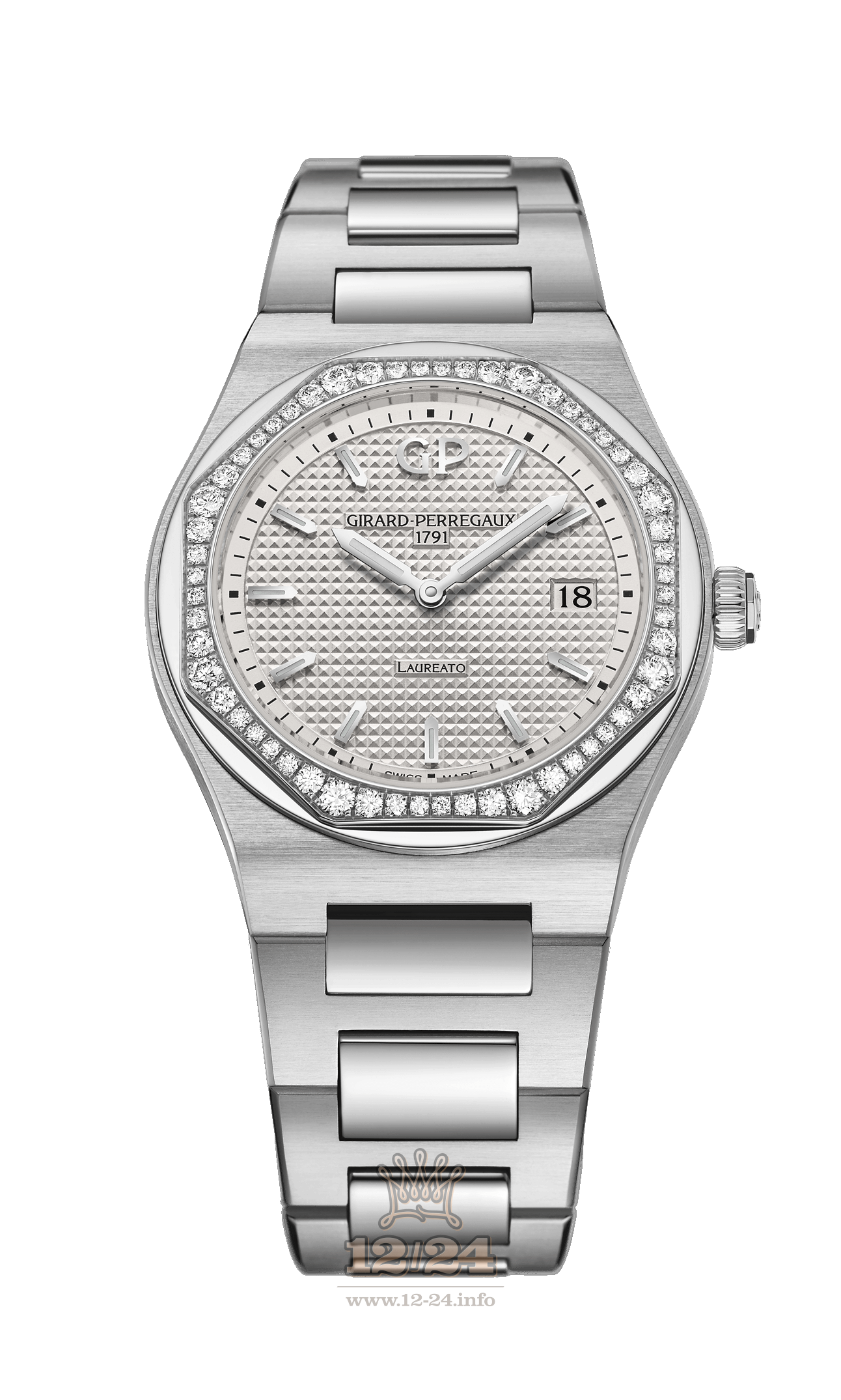 Girard Perregaux Laureato Watch 80189D11A131-11A Stainless steel Case Silver Dial