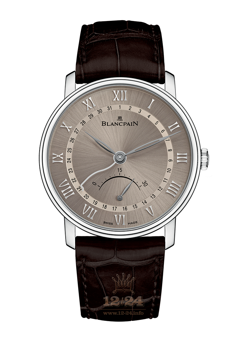 Blancpain Villeret Watch 6653Q-1504-55 40 mm White gold Case Gray Dial