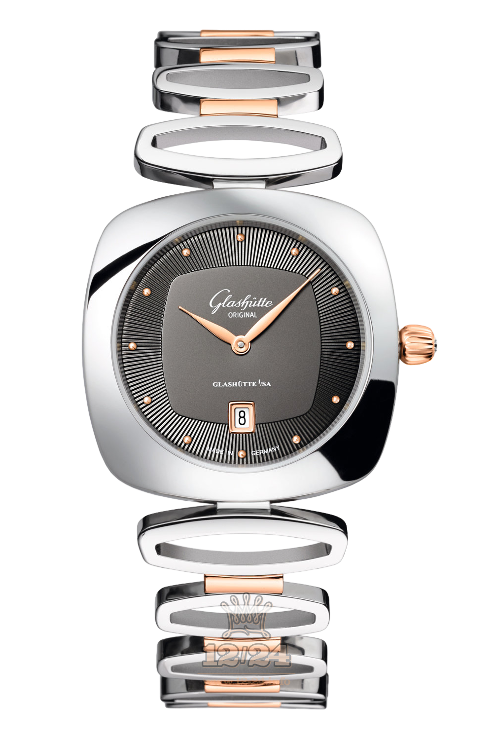 Glashutte Ladies Watch 1-03-01-27-06-14 31 mm Steel / Pink gold Case Black Dial