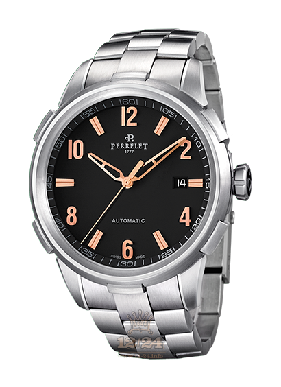 Perrelet First Class Watch A1068/C 42 mm Stainless steel Case Black Dial