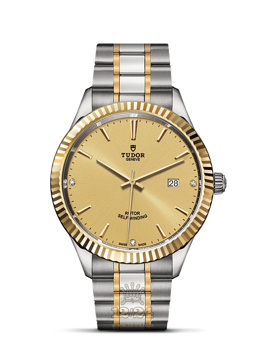 Tudor Style Watch M12713-0007 41 mm Stainless steel Yellow gold Case Golden Dial