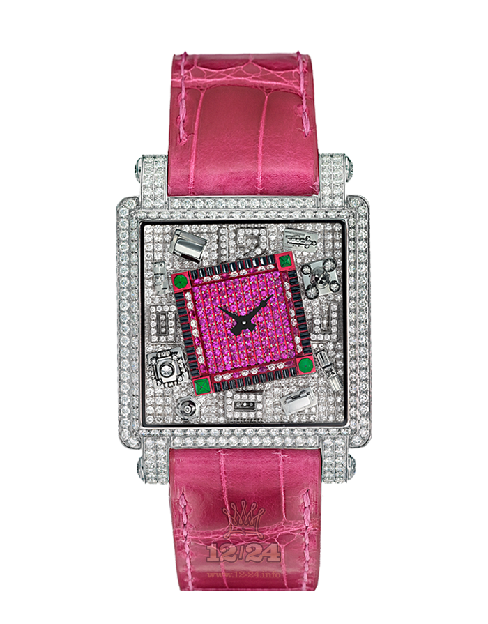 Jacob & Co Iconic Collection Watch MANMDC 37 mm Stainless steel Case Silver Pink Dial