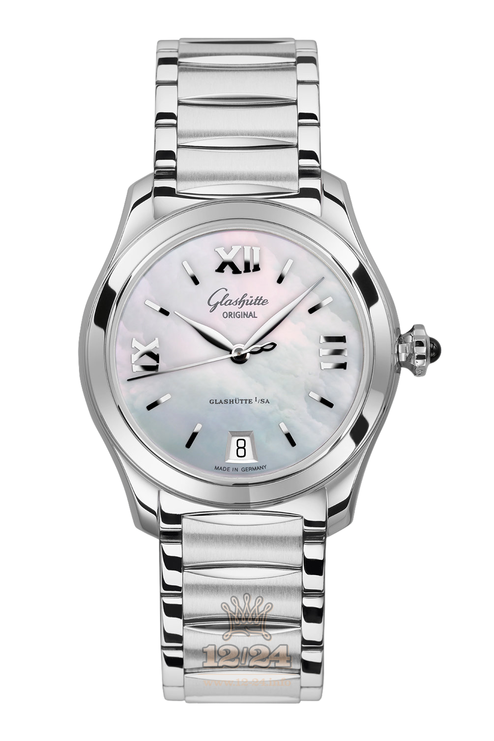 Glashutte Ladies Watch 1-39-22-08-02-34 36 mm Stainless steel Case Silver Blue Dial