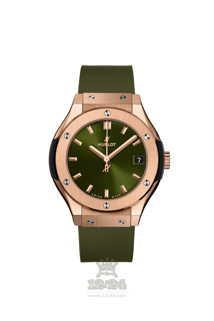 Hublot Classic Fusion Watch 581.OX.8980.RX 33 mm Pink gold Case Green Dial