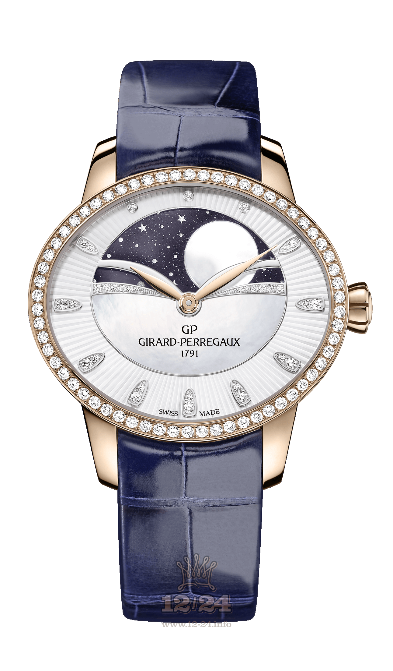 Girard Perregaux Cats Eye Watch 80496D52A751-CK4A 35 mm Pink gold Case White Silver Dark blue Dial
