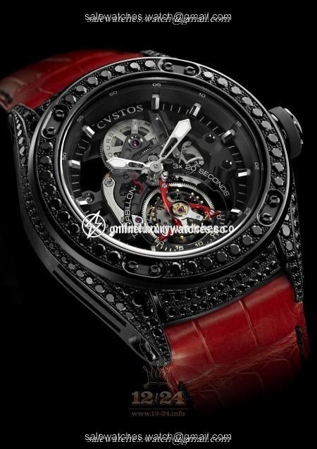 Cvstos Concept-S Watch Challenge R50 T-S Tourbillon Sport Titanium Diamonds Titanium PVD coating Case Black Silver Dial
