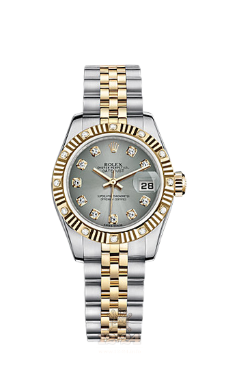 Rolex Lady-Datejust Watch 179313-0040 26 mm Steel / Yellow gold Case Gray Dial
