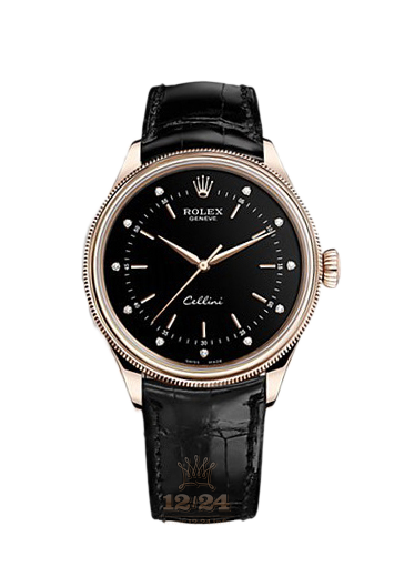 Rolex Cellini Watch 50505-0026 39 mm Pink gold Case Black Dial
