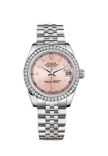 Rolex Datejust Watch 178384-0032 31 mm Steel / White gold Case Pink Dial