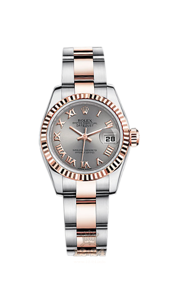 Rolex Lady-Datejust Watch 179171-0072 26 mm Steel / Pink gold Case Gray Dial