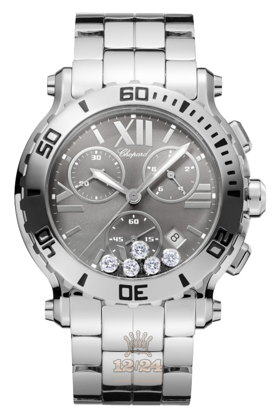 Chopard Happy Diamonds Watch 288499-3008 42 mm Stainless steel Case Gray Dial