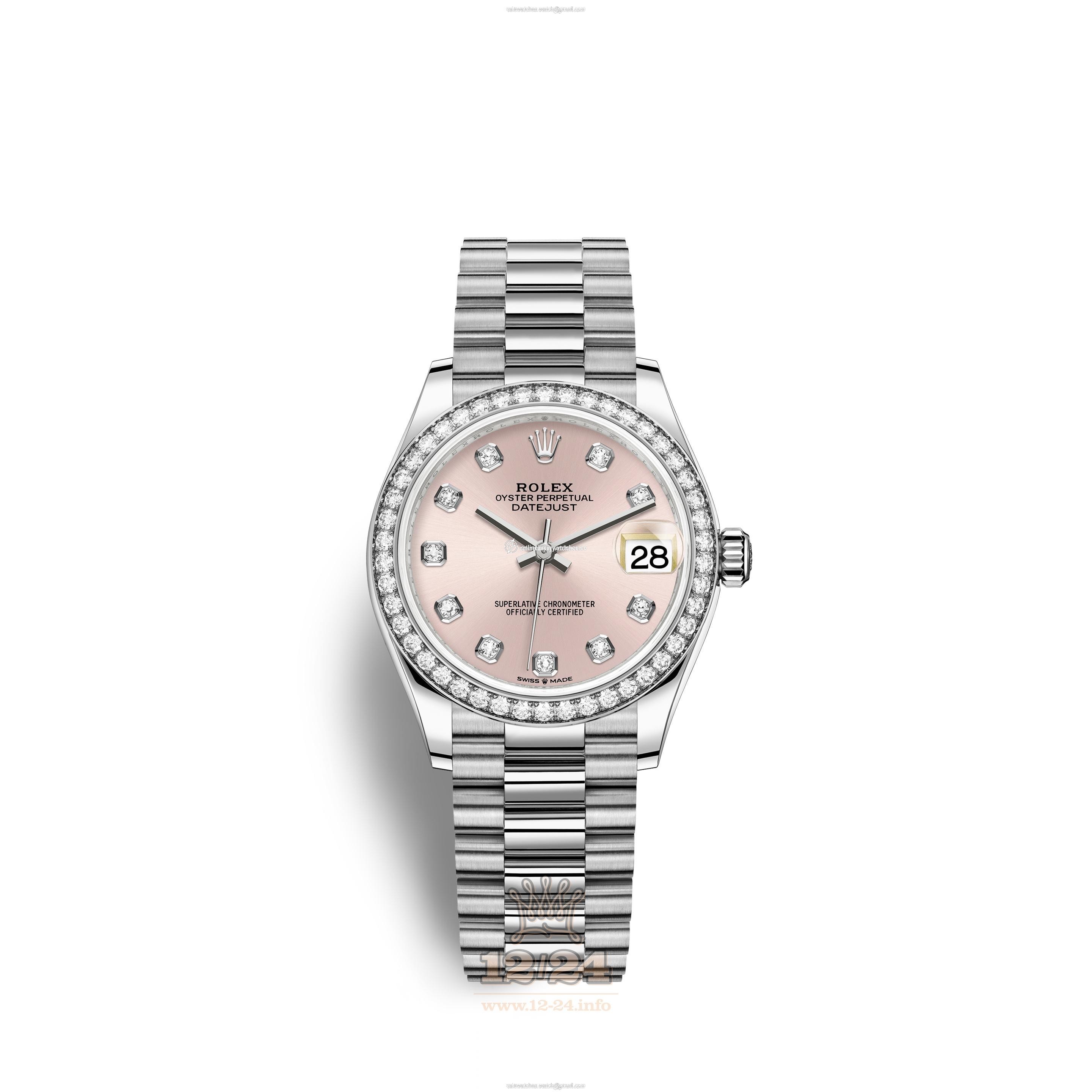 Rolex Datejust Watch 278289rbr-0022 31 mm White gold Case Pink Dial