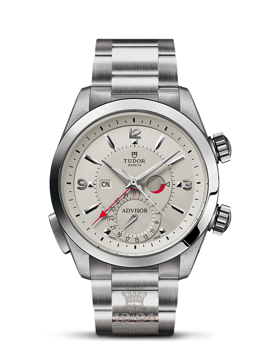 Tudor Advisor Watch M79620T-0010 42 mm Stainless steel Titanium Case Silver Dial