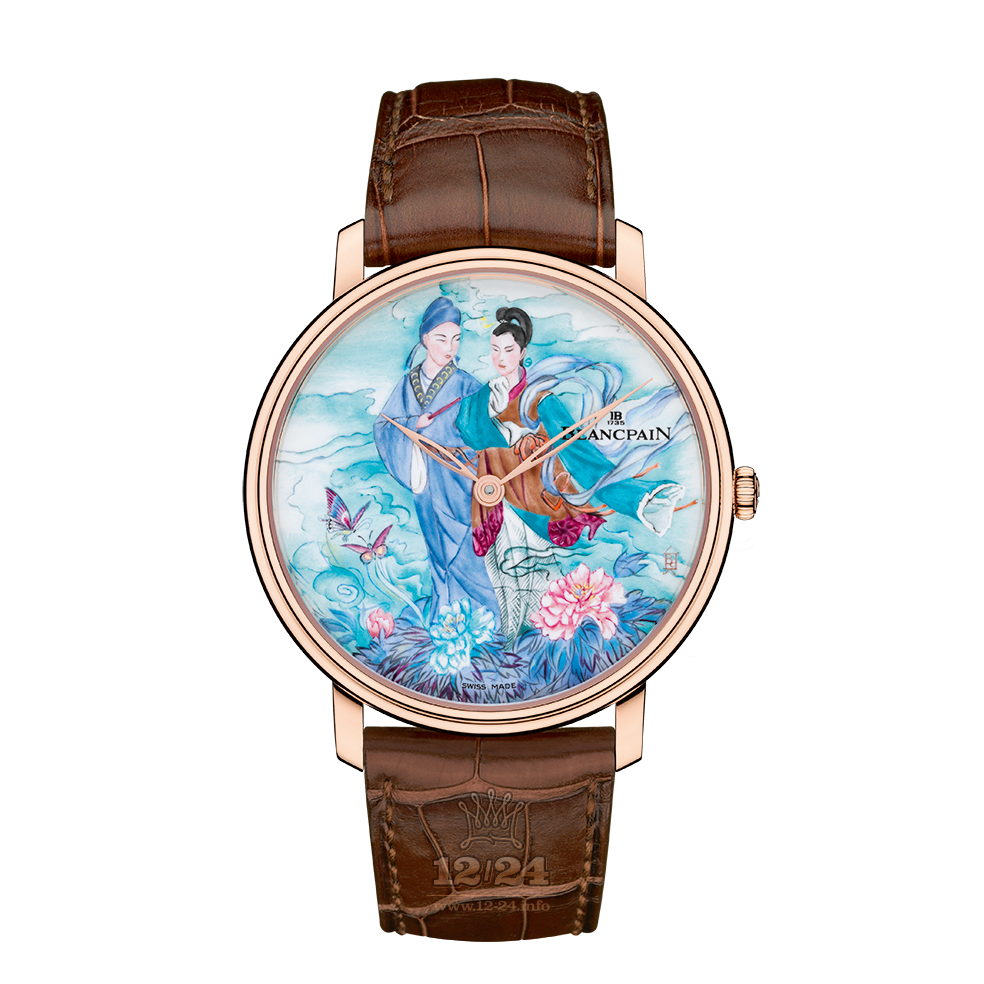 Blancpain Villeret Watch 6615C-3631-55B-0 45 mm Pink gold Case Painted Dial