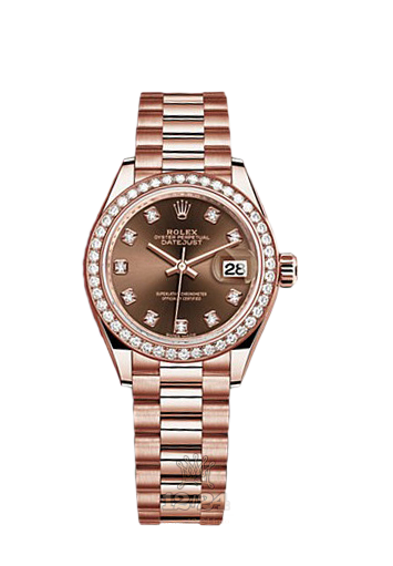 Rolex Datejust Watch 279135rbr-0017 28 mm Pink gold Case Brown (chocolate) Dial