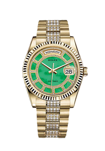 Rolex Day-Date Watch 118238-0436 36 mm Yellow gold Case Green Dial