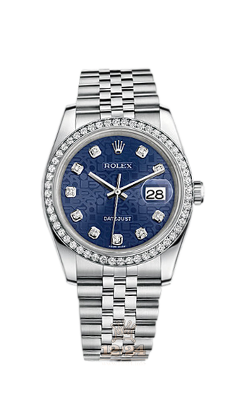 Rolex Datejust Watch 116244-0059 36 mm Steel / White gold Case Dark blue Dial