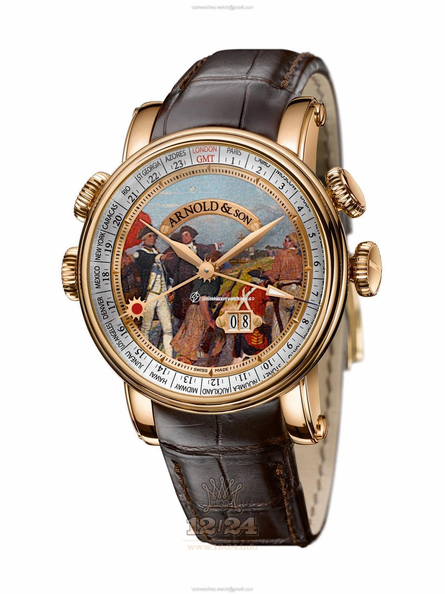 Arnold Son Royal Collection Watch 1H6AP.D05A.C60B Pink gold Case Painted Dial