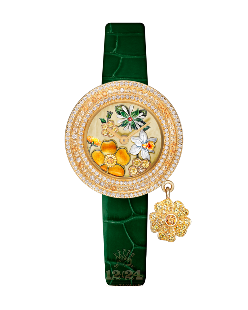 Van Cleef Extraordinary Dials Watch VCARO4JU00 Yellow gold Case Golden Painted Dial
