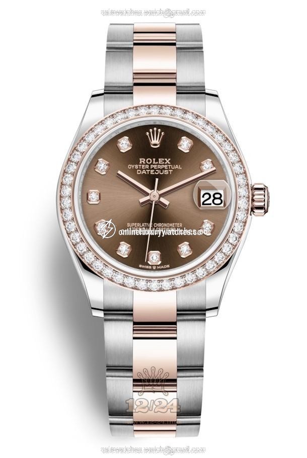 Rolex Datejust Watch 278381rbr-0027 31 mm Stainless steel Pink gold Case Brown (chocolate) Dial