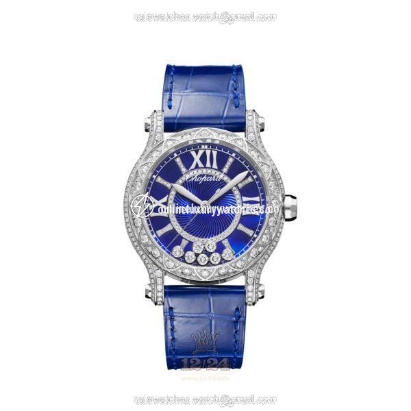 Chopard Happy Sport Watch 274891-1016 36 mm White gold Case Dark blue Dial