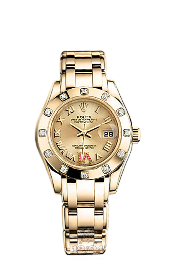 Rolex Pearlmaster Watch 80318-0163 29 mm Yellow gold Case Golden Dial