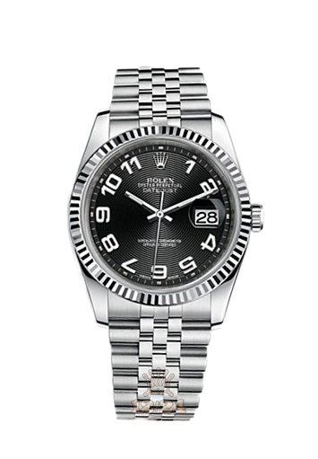 Rolex Datejust Watch 116234-0107 36 mm Steel / White gold Case Black Dial