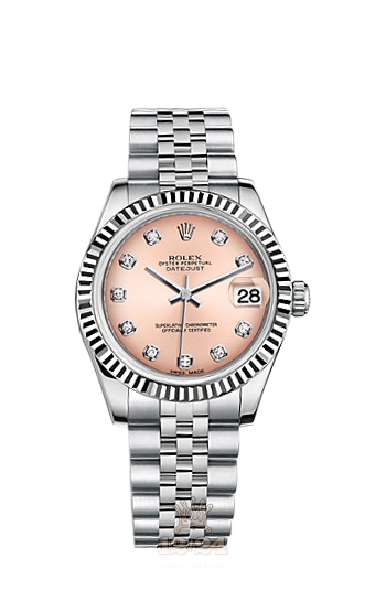 Rolex Datejust Watch 178274-0022 31 mm Steel / White gold Case Pink Dial