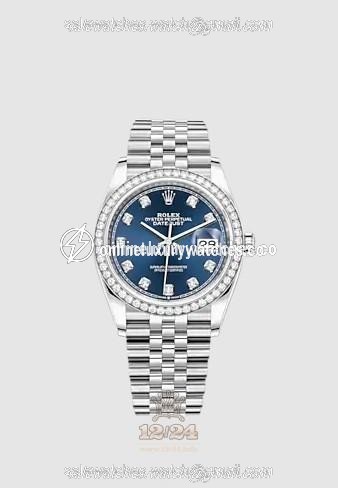 Rolex Datejust Watch 126284rbr-0029 36 mm Stainless steel White gold Case Dark blue Dial