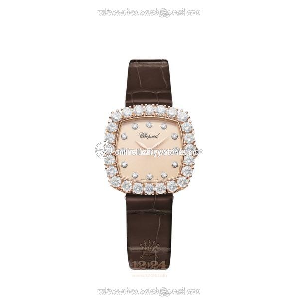 Chopard L Heure du Diamant Watch 13A386-5107 30 mm Pink gold Case Beige Dial