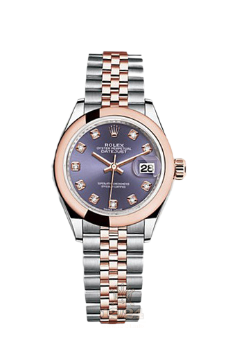Rolex Datejust Watch 279161-0015 28 mm Steel / Pink gold Case Dark blue Purple Dial