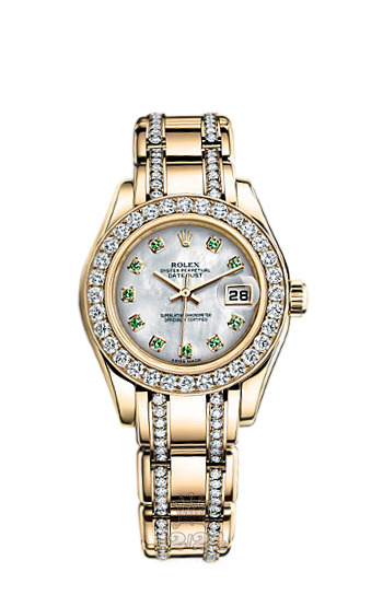 Rolex Pearlmaster Watch 80298-0223 29 mm Yellow gold Case White Dial