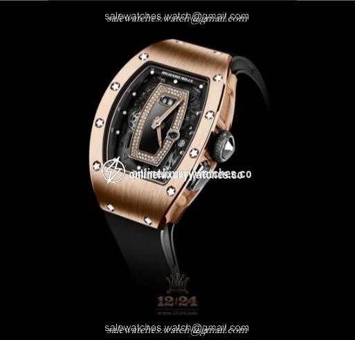 Richard Mille Women's Collection Watch RM 037 Gold 53 mm Pink gold Case Black Dial