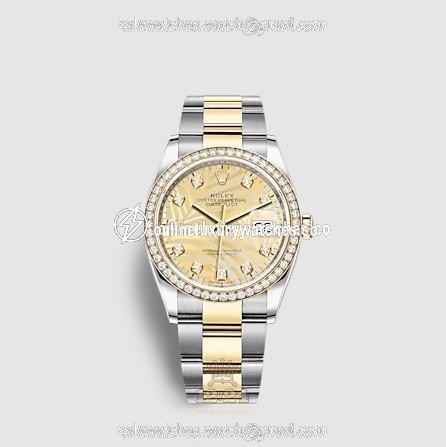 Rolex Datejust Watch 126283rbr-0030 36 mm Stainless steel Yellow gold Case Yellow Dial