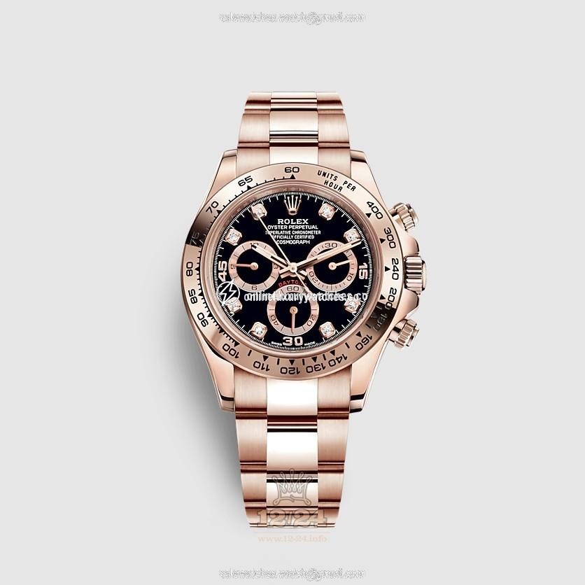 Rolex Cosmograph Daytona Watch 116505-0015 40 mm Pink gold Case Black Dial