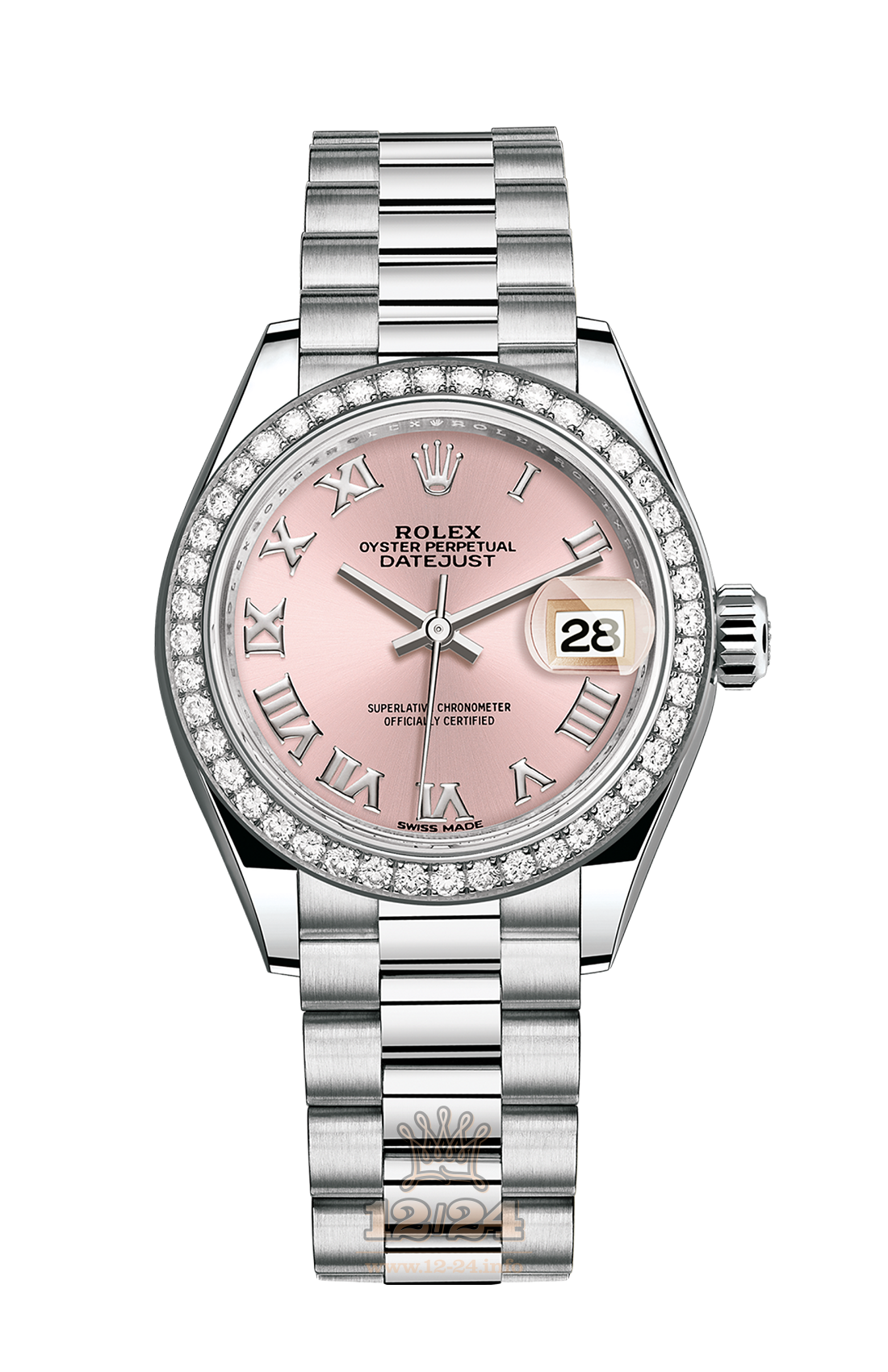 Rolex Datejust Watch 279136rbr-0012 28 mm Platinum Case Pink Dial
