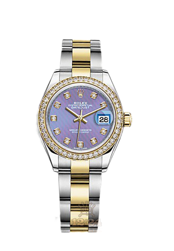 Rolex Datejust Watch 279383rbr-0016 28 mm Steel / Yellow gold Case Dark blue Purple Dial