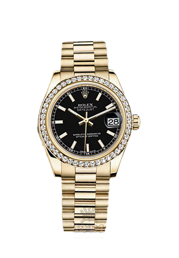 Rolex Datejust Watch 178288-0078 31 mm Yellow gold Case Black Dial