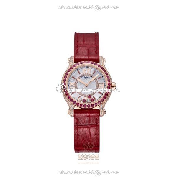 Chopard Happy Sport Watch 274302-5005 30 mm Pink gold Case White Dial