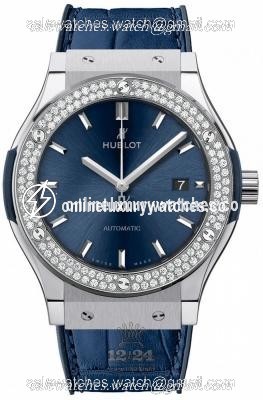 Hublot Classic Fusion Watch 542.NX.7170.LR.1104 42 mm Titanium Case Dark blue Dial