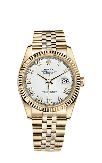 Rolex Datejust Watch 116238-0060 36 mm Yellow gold Case White Dial