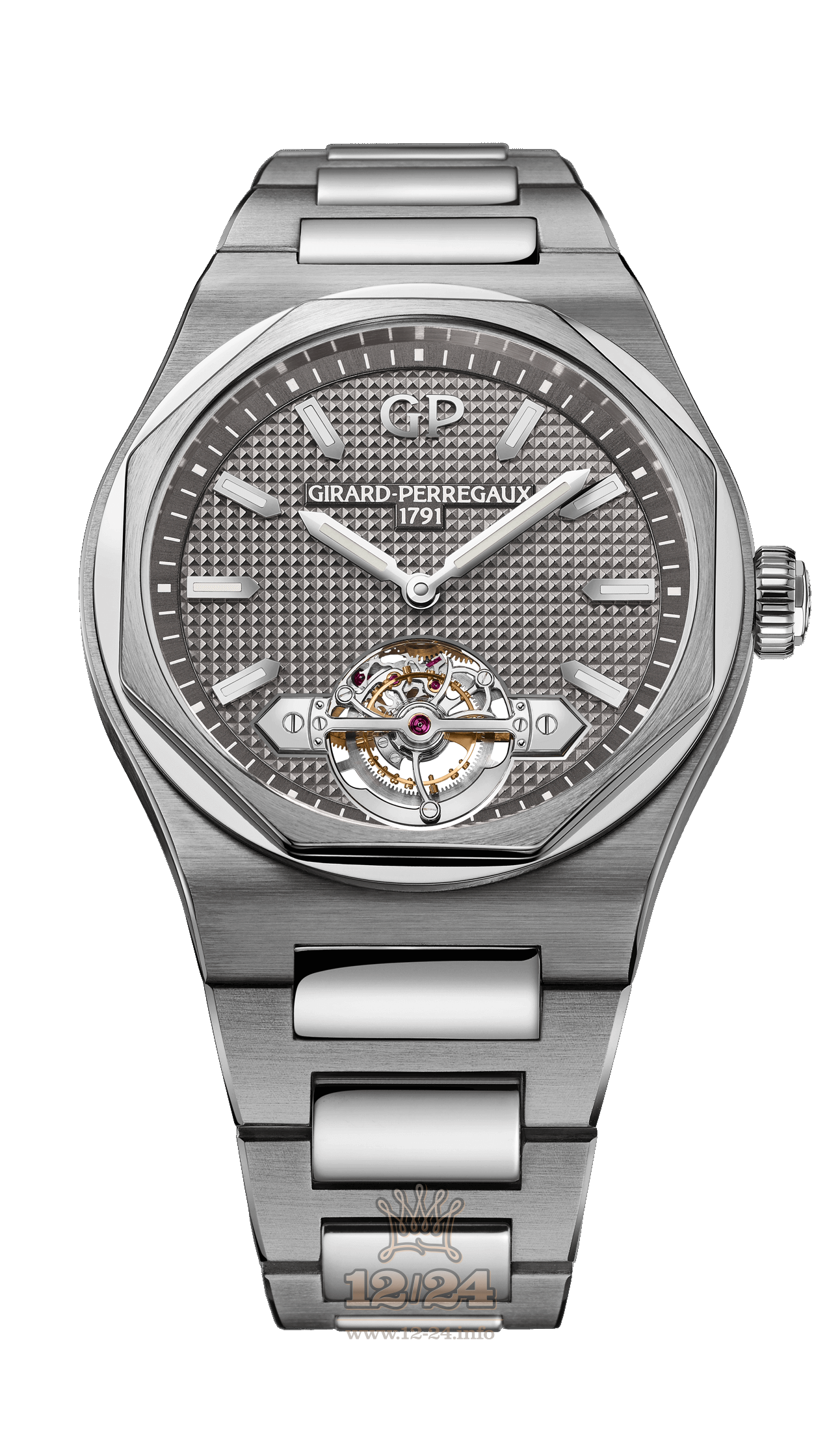 Girard Perregaux Laureato Watch 99105-41-232-41A White gold Titanium Case Gray Dial