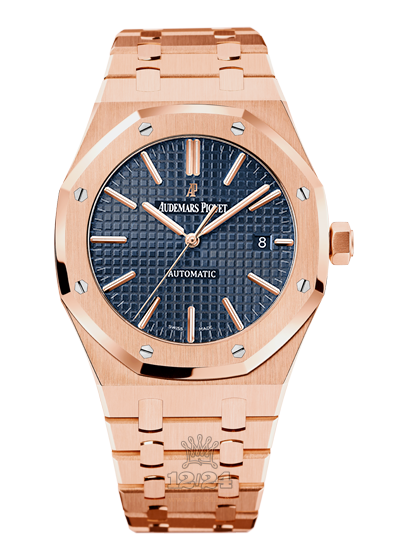 Audemars Piguet Royal Oak Watch 15400OR.OO.1220OR.03 41 mm Pink gold Case Dark blue Dial