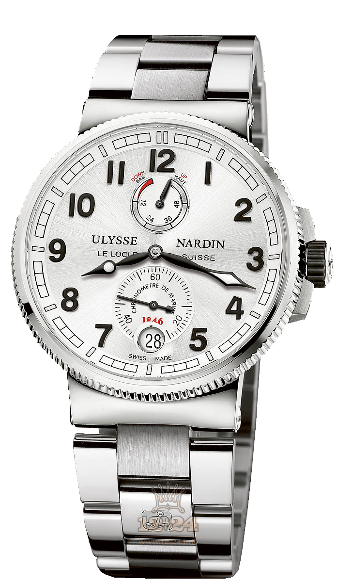 Ulysse Nardin Marine Watch 1183-126-7M/61 43 mm Stainless steel Titanium Case Silver Dial