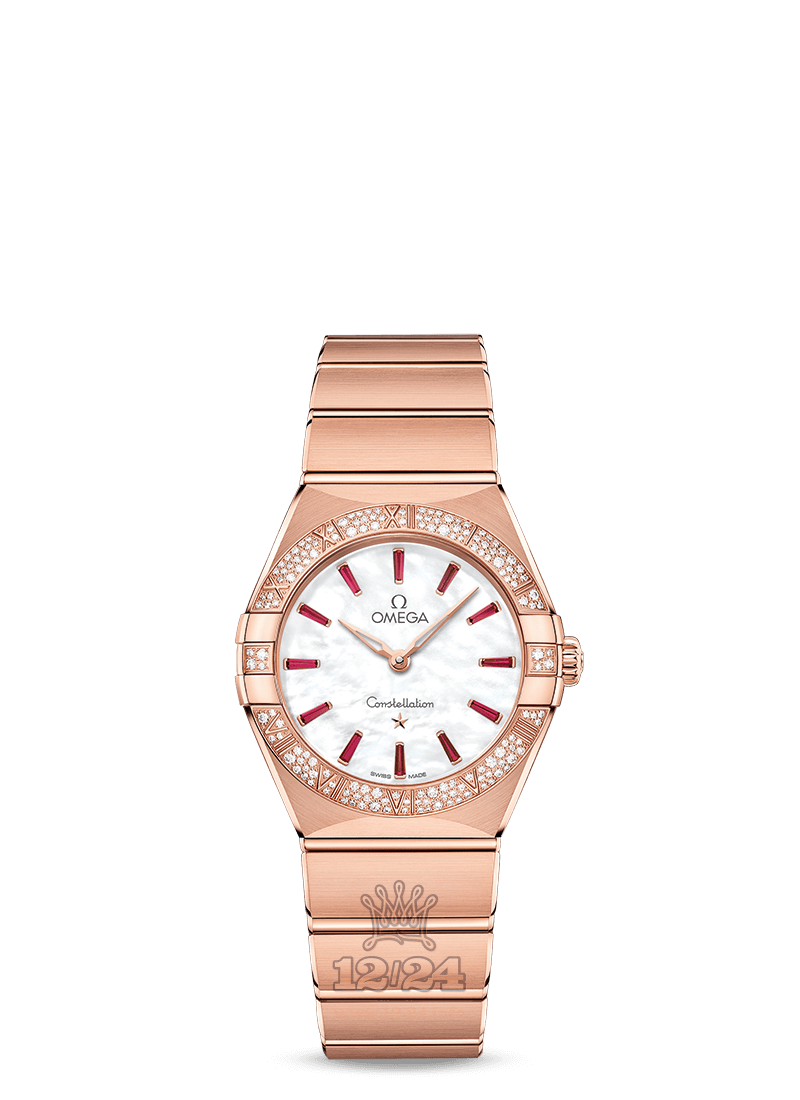 Omega Constellation Watch 131.55.28.60.55.004 28 mm Pink gold Case White Dial