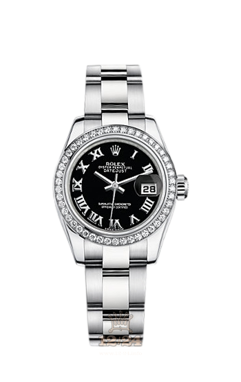 Rolex Lady-Datejust Watch 179384-0030 26 mm Steel / White gold Case Black Dial